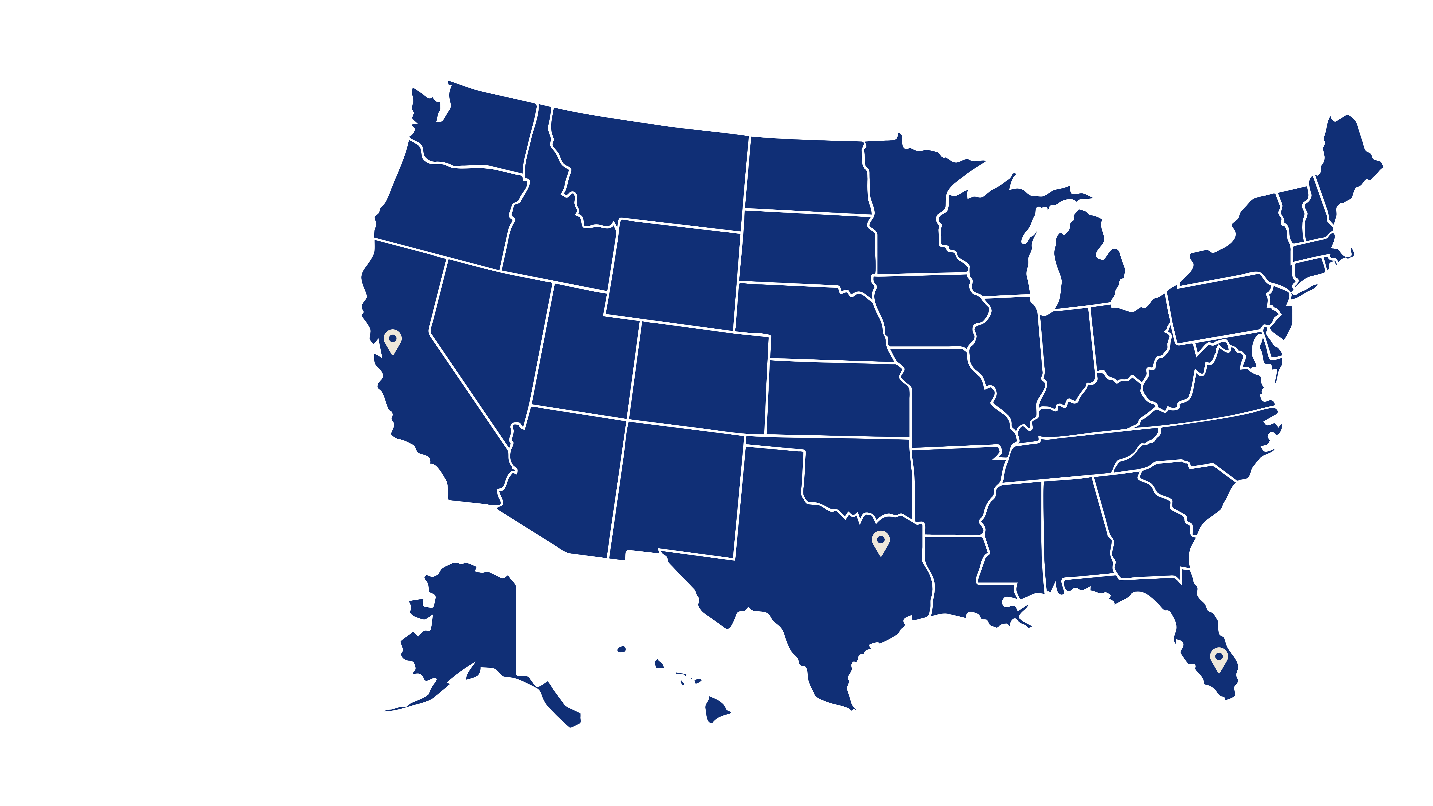Map of Araam chapters across the United States
