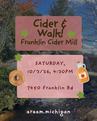 Cider and Walk — Rochester Hills, MI flyer